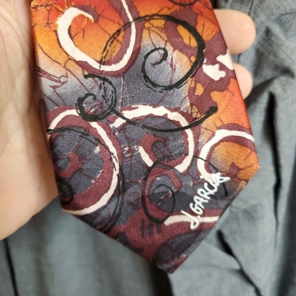 J. Garcia Other - J. Garcia OS Necktie Mens Orange Another Butterfly Silk Artist Proof No 2014 Tie